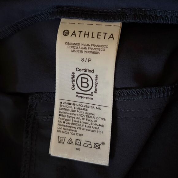 Athleta Brooklyn Heights High Rise Pleated Pants 8P Navy Blue - Picture 4 of 5